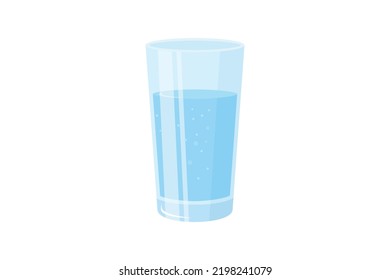 Glass of water isolated vector illustration on white background