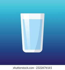 Glass with water isolated. Vector Illustration.