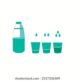 Glass with water isolated vector illustration on white background Vector