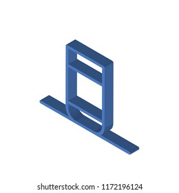 Glass of water isometric left top view 3D icon