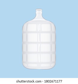 Glass Water Jug, 5 Gallon Water Jug, Container, Emergency Water Supply Vector Illustration