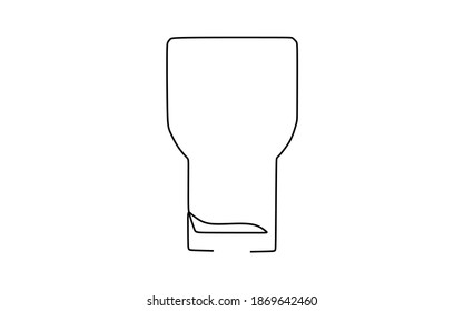 A glass water jug. Continuous one line drawing