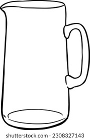 Glass Water Jug Sketch Illustration Drawing 