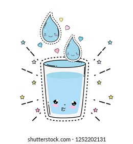 glass water kawaii character