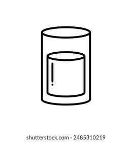 A glass of water line icon. Glass icon. Flat design vector. Eps 10.