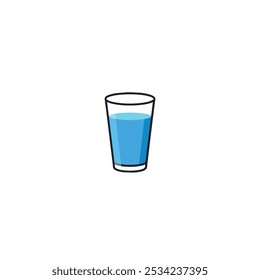 Glass of water logo icon flat vector design