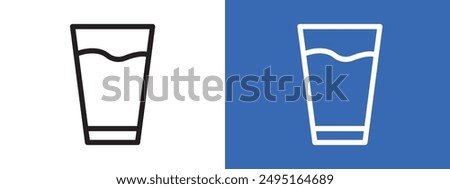 Glass of water logo sign set vector outline