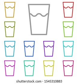 Glass, water multi color icon. Simple thin line, outline vector of water icons for ui and ux, website or mobile application