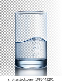 glass with water on a transparent background. vector illustration