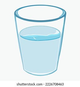 Glass of Water on White Background Illustration Vector Cartoon Drawing