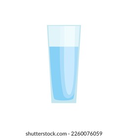 Glass of water on a white background. Vector illustration.