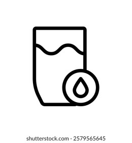 Glass of Water Outline Icon. Glass of Water Icon