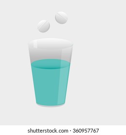 glass of water with a pill relieves pain