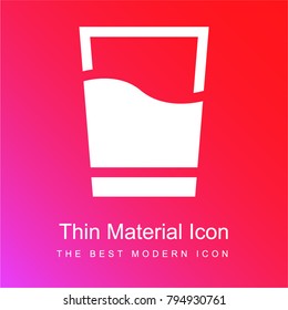 Glass of water red and pink gradient material white icon minimal design