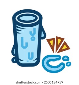 Glass water ring stain on table surface colorful icon illustration isolated on square white background. Simple flat outlined cartoon art styled drawing.