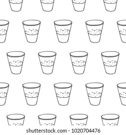 glass with water seamless vector pattern