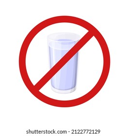 Glass of water with a sign stop