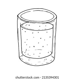 Glass Water Sketch Drawing Vector Illustration Stock Vector (Royalty ...