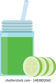 A glass of water and a slice of lemon placed beside