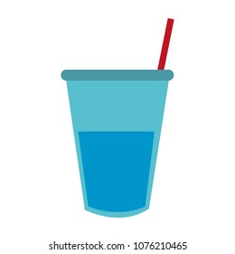 Glass water with straw