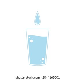 Glas Wassersymbol, Vektorgrafik. Glas Wasser-Flachdesign einzeln auf weißem Hintergrund.
