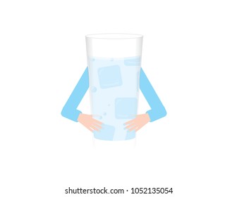 glass of water with two hands 