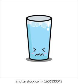glass of water vector flat design illustration