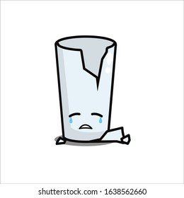 glass of water vector flat design illustration