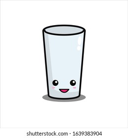 glass of water vector flat design illustration