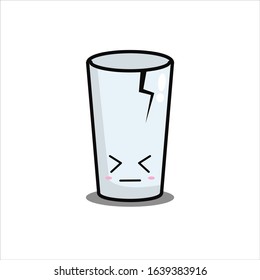 glass of water vector flat design illustration