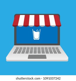 glass of water vector icon and eshop icon