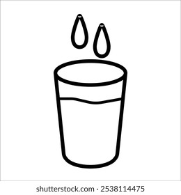 glass of water vector icon line sign