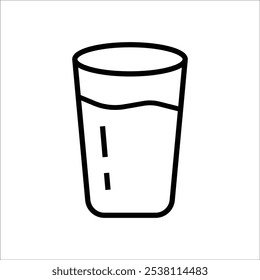 glass of water vector icon line sign