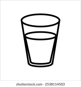 glass of water vector icon line sign