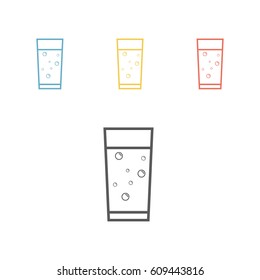 Glass of water. Vector icon for web graphic.