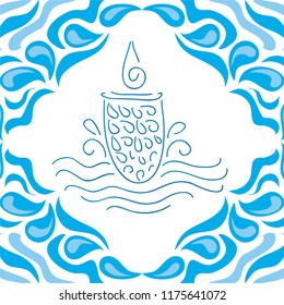 Glass of water. Vector illustration