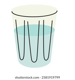 Glass of Water Vector Illustration