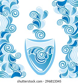 Glass of water vector illustration