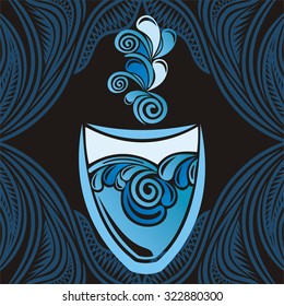 Glass of water vector illustration
