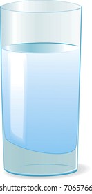 Vidrio con agua. Ilustración del vector