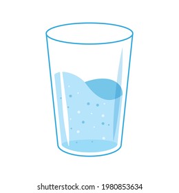 Glas Wasser, Vektorgrafik einzeln auf weißem Hintergrund