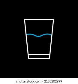 Glass of water vector isolated on the black icon. Kitchen appliance. Graph symbol for cooking web site design, logo, app, UI