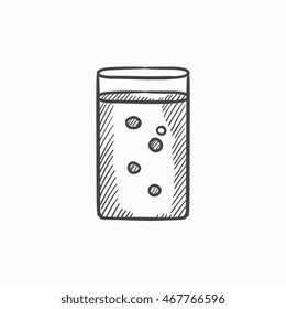 Glass of water vector sketch icon isolated on background. Hand drawn Glass of water icon. Glass of water sketch icon for infographic, website or app.
