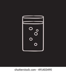 Glass of water vector sketch icon isolated on background. Hand drawn Glass of water icon. Glass of water sketch icon for infographic, website or app.