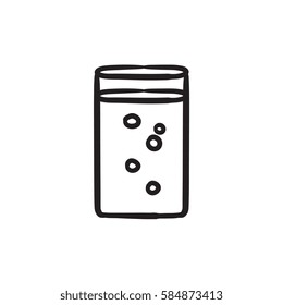 Glass of water vector sketch icon isolated on background. Hand drawn Glass of water icon. Glass of water sketch icon for infographic, website or app.