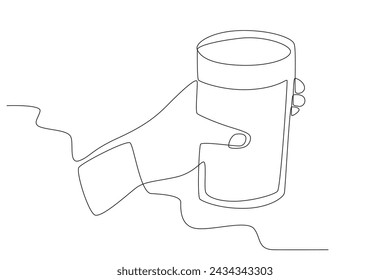 Glass of water. World water day one-line drawing