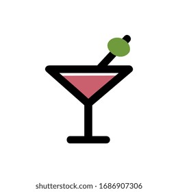 A glass of watermelon juice, Icon vector