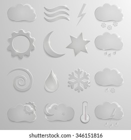 Glass weather icons set. 