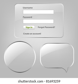 Glass Web Elements, Vector Illustration