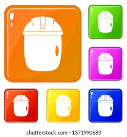 Glass welding mask icons set collection vector 6 color isolated on white background